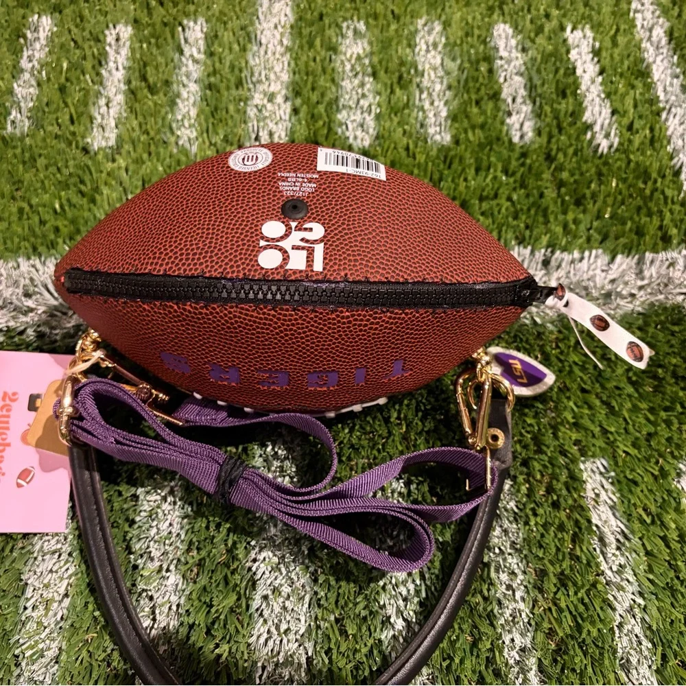 LSU Football Purse with Purple Accents - Picture 3 of 4